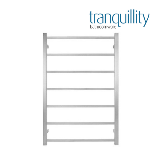 TRANQUILLITY JERSEY 7 BAR SQUARE HEATED TOWEL WARMER 920H*620W*120D- BRUSHED STAINLESS