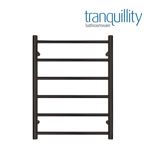 TRANQUILLITY JERSEY 6 BAR ROUND HEATED TOWEL WARMER 780H*600W*120D- BLACK