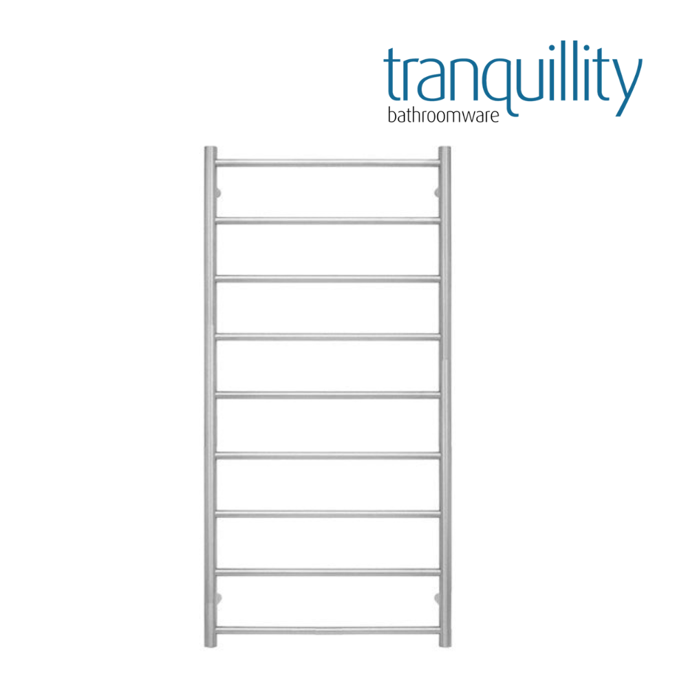 TRANQUILLITY JERSEY 9 BAR ROUND HEATED TOWEL WARMER 1200H*600W*120D- BRUSHED STAINLESS
