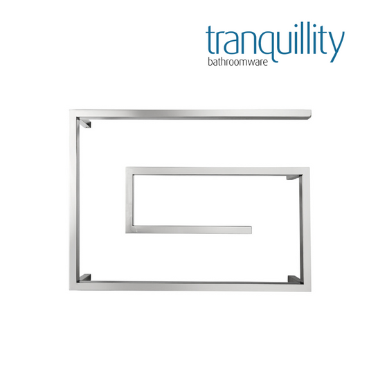 TRANQUILITY DESIGNER G 4 BAR SQUARE HEATED TOWEL RAIL POLISHED STAINLESS PSG