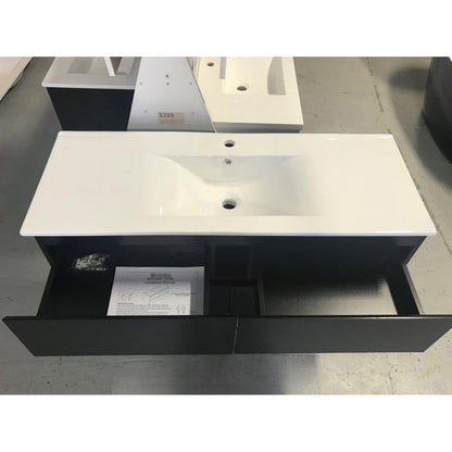 NELSON WALL HUNG VANITY | 1200MM | DARK OAK | PLYWOOD | SINGLE BASIN - The Tile Collection™