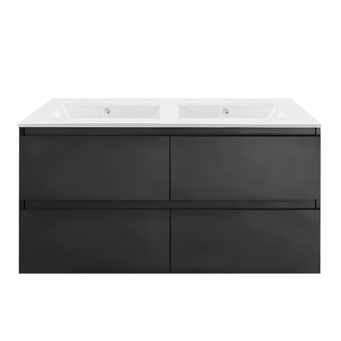 NELSON WALL HUNG VANITY | 1200MM | DARK OAK | PLYWOOD | DOUBLE BASIN - The Tile Collection™