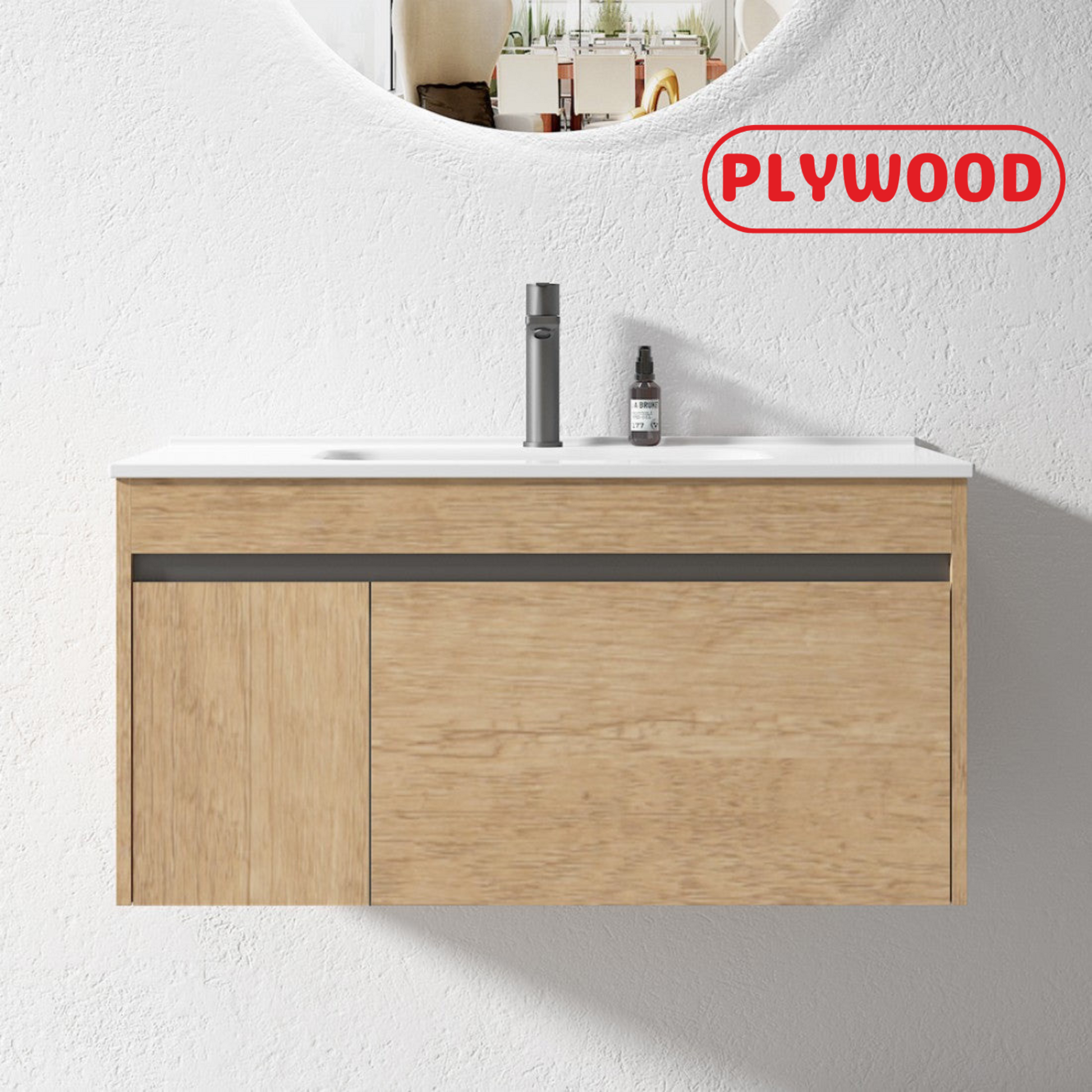HONEY OAK WALL HUNG VANITY | 900MM | BC13 - The Tile Collection™