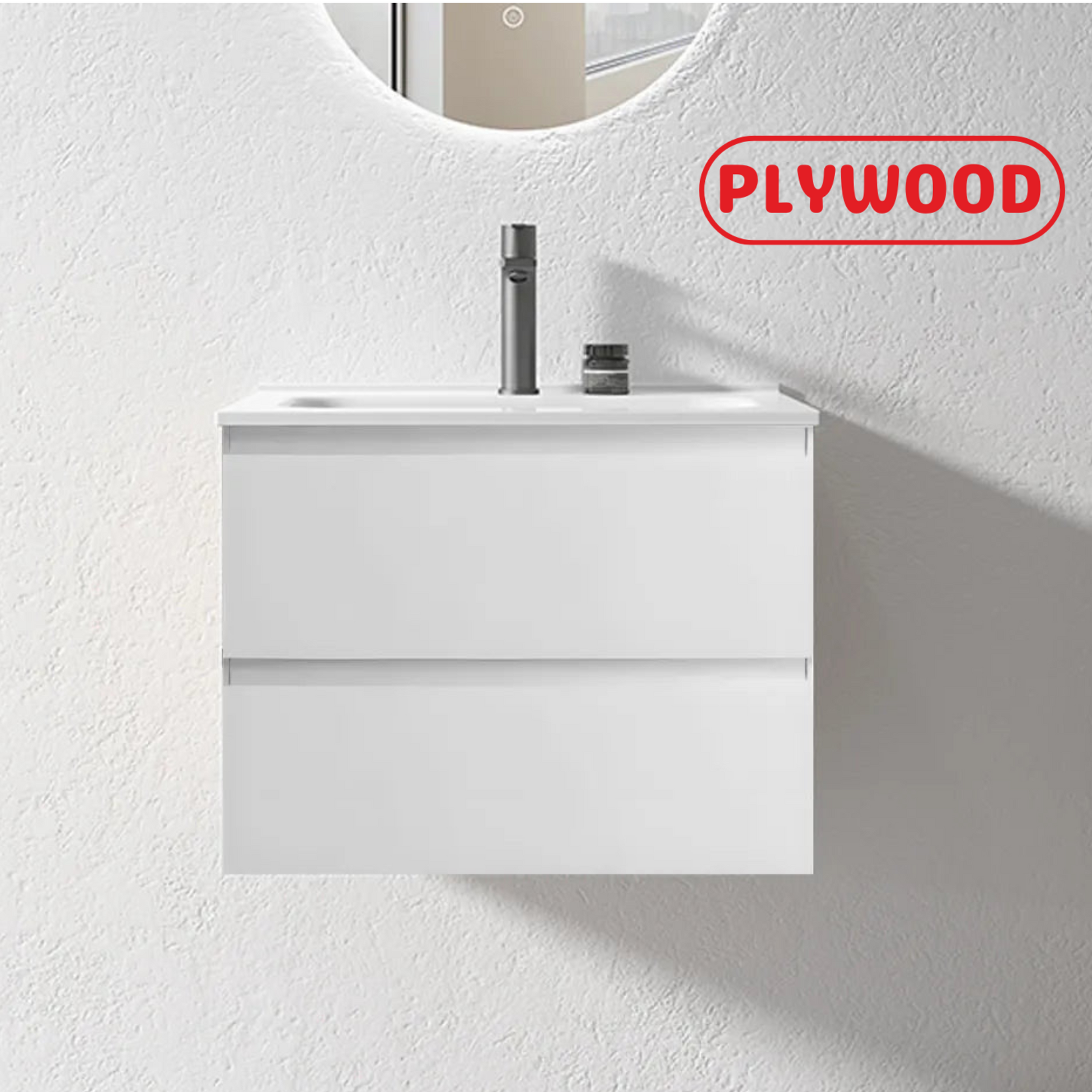 NELSON WALL HUNG VANITY | 600MM | GLOSS WHITE | PLYWOOD - The Tile Collection™