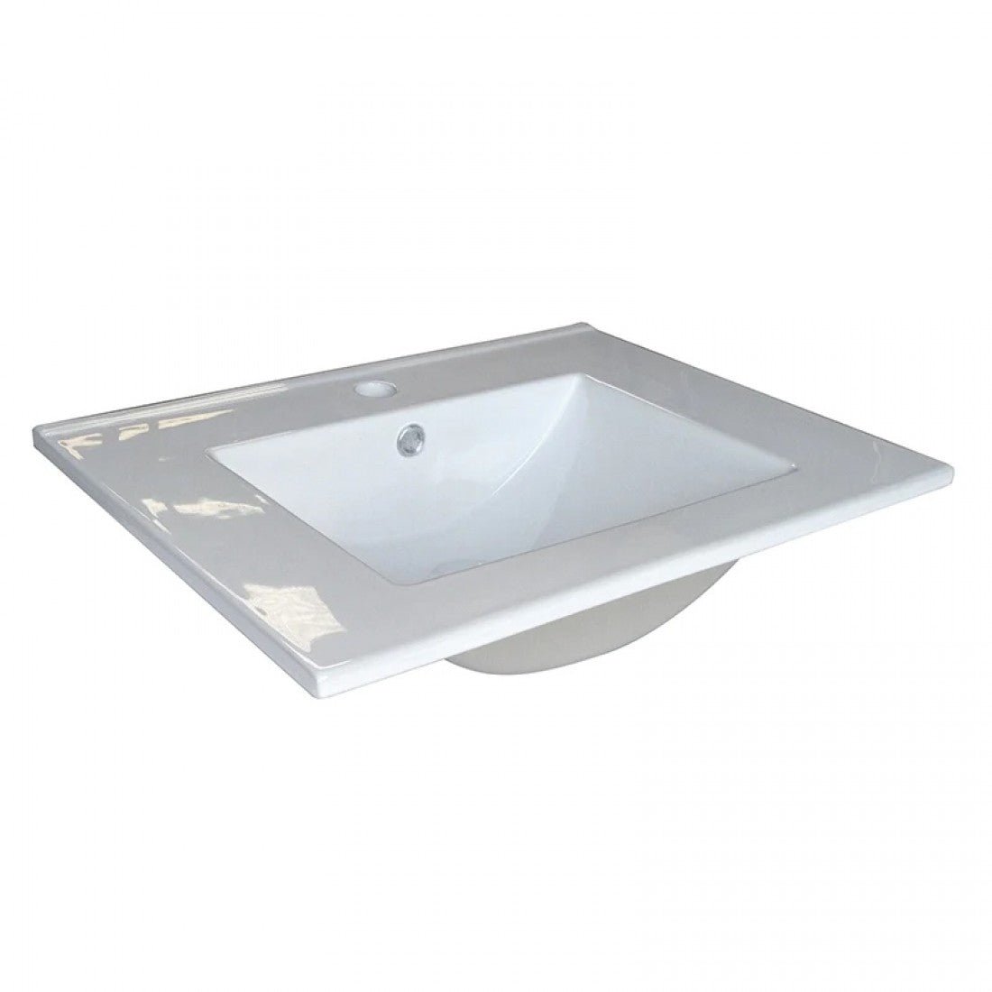 600MM POLO BLACK AND LIGHT OAK FLOORSTANDING VANITY WITH CERAMIC TOP - The Tile Collection™
