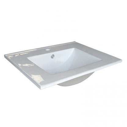 600MM POLO BLACK AND LIGHT OAK FLOORSTANDING VANITY WITH CERAMIC TOP - The Tile Collection™