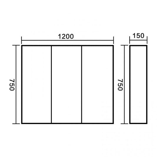 BATHROOM MIRROR CABINET | 1200MM | WHITE GLOSS | PLYWOOD