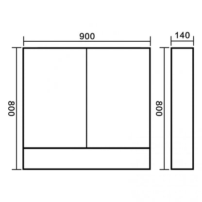 BATHROOM MIRROR CABINET | 900MM | NATURAL OAK | PLYWOOD - The Tile Collection™