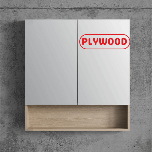 750MM OAK PLYWOOD MIRROR CABINET DN