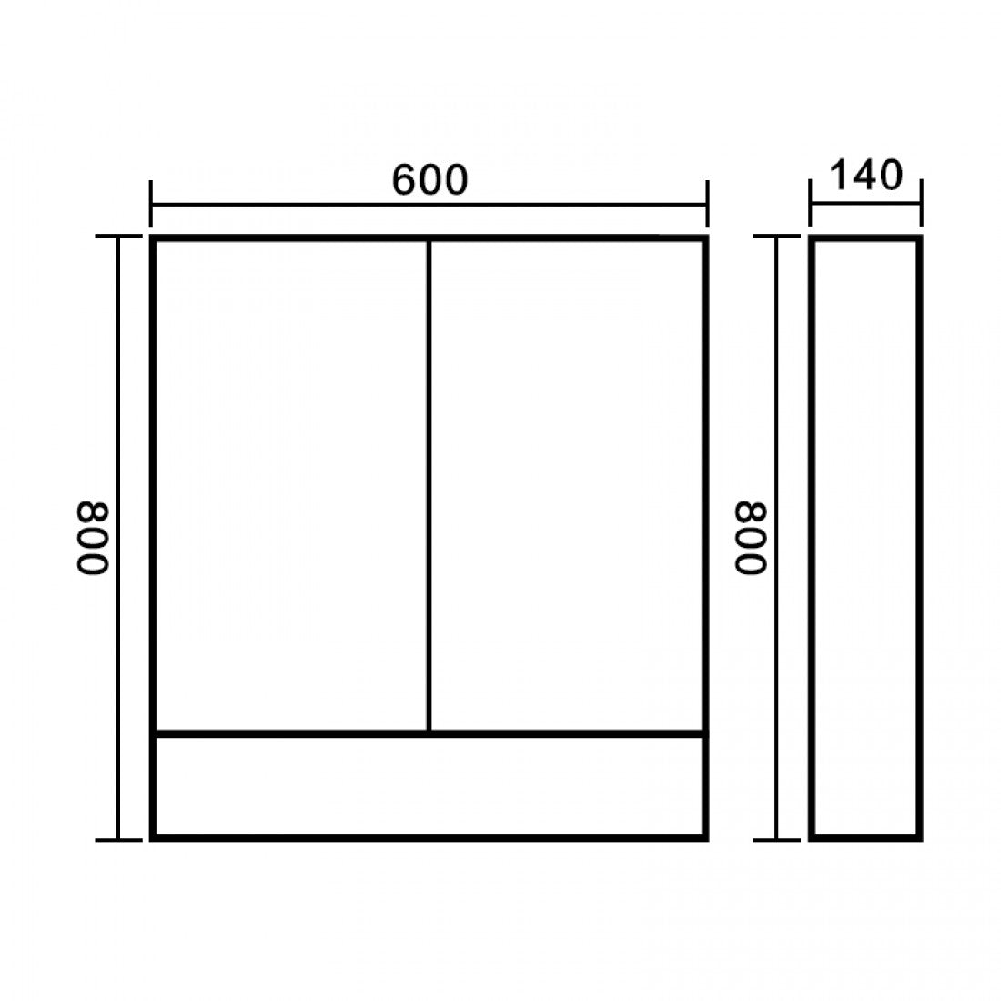 600MM NATURAL OAK PLYWOOD MIRROR CABINET DN - The Tile Collection™