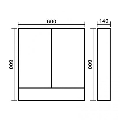 600MM NATURAL OAK PLYWOOD MIRROR CABINET DN - The Tile Collection™