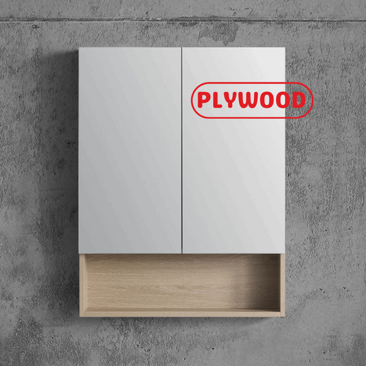 600MM OAK PLYWOOD MIRROR CABINET DN