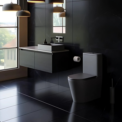 ELEMENTI GARDA CC BTW TOILET SUITE - MATT WHITE / MATT BLACK - The Tile Collection™