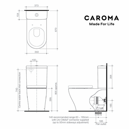 CAROMA LUNA WALL FACED TOILET SUITE - The Tile Collection™
