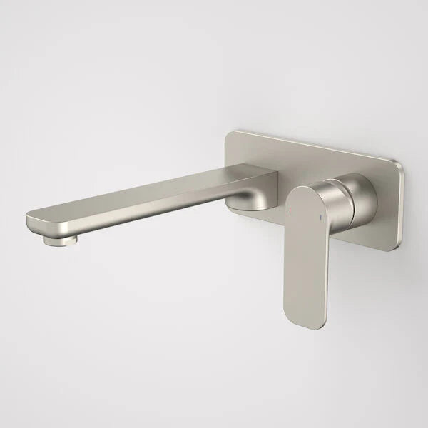 Caroma Luna® Wall Basin/Bath Mixer Brushed Nickel