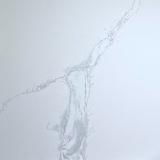 STATUARIO WHITE MARBLE VEIN ENGINEERED STONE VANITY BENCHTOP - CUSTOM CUT