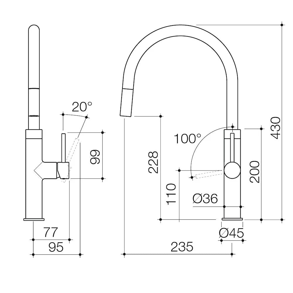 Caroma Liano II Pull Out Sink Mixer Lead Free | 5 Colours
