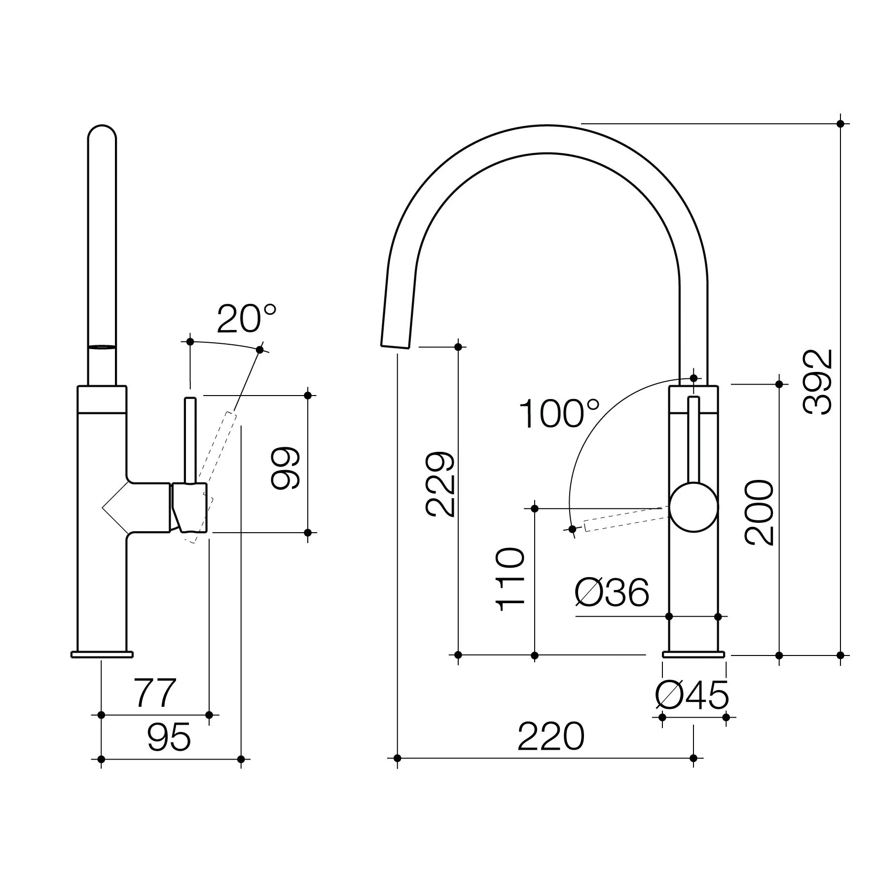 Caroma Liano II Sink Mixer - Dimensions, Lead Free Kitchen Sink Mixer NZ