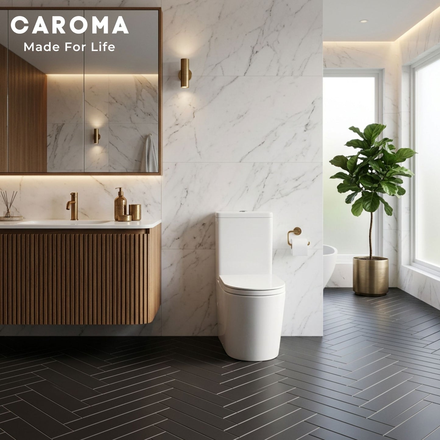 Caroma Liano CleanFlush Wall Faced Close Coupled Back Entry Toilet Suite