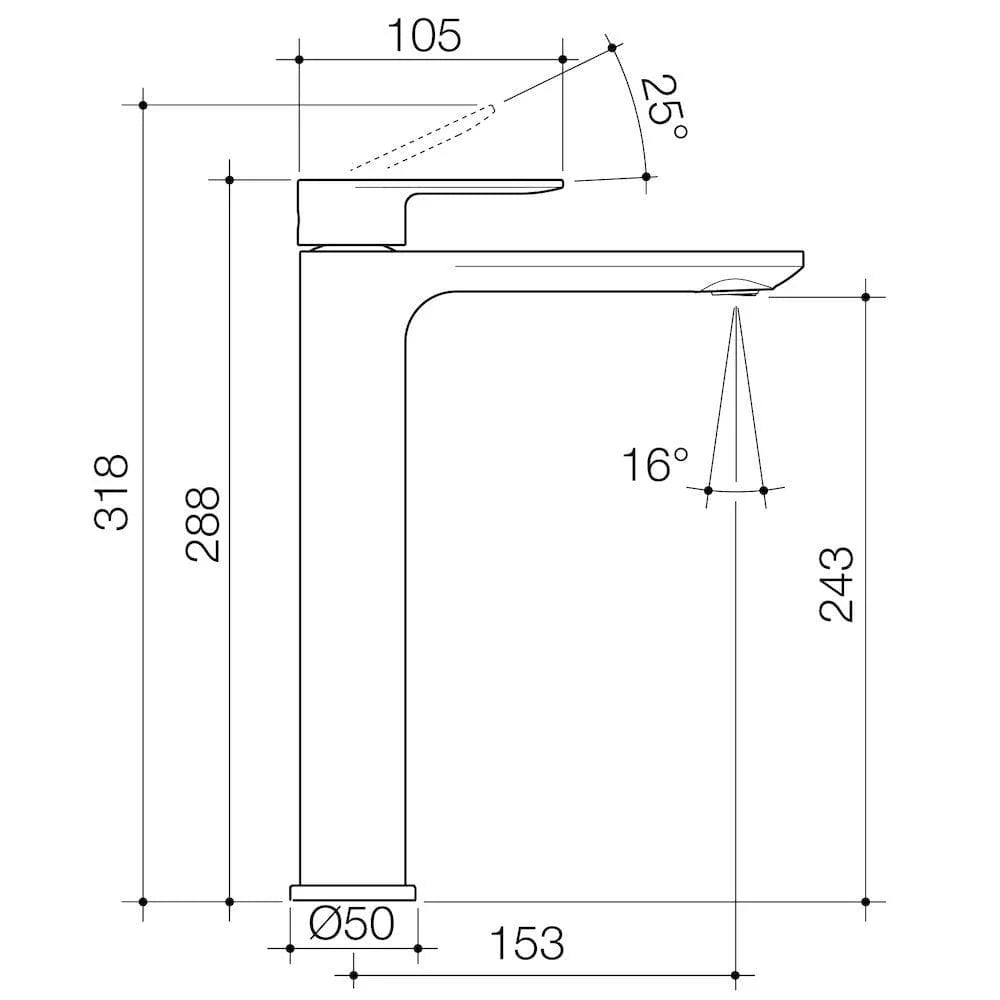 Caroma Urbane II Tower Basin Mixer Range - 5 Finishes | Lead Free