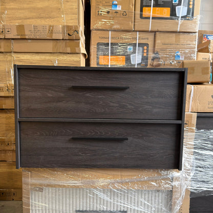 EMBER MODERN FLOATING VANITY 900MM - CHARRED ASH | 2 DRAWERS, PLYWOOD VANITY NZ