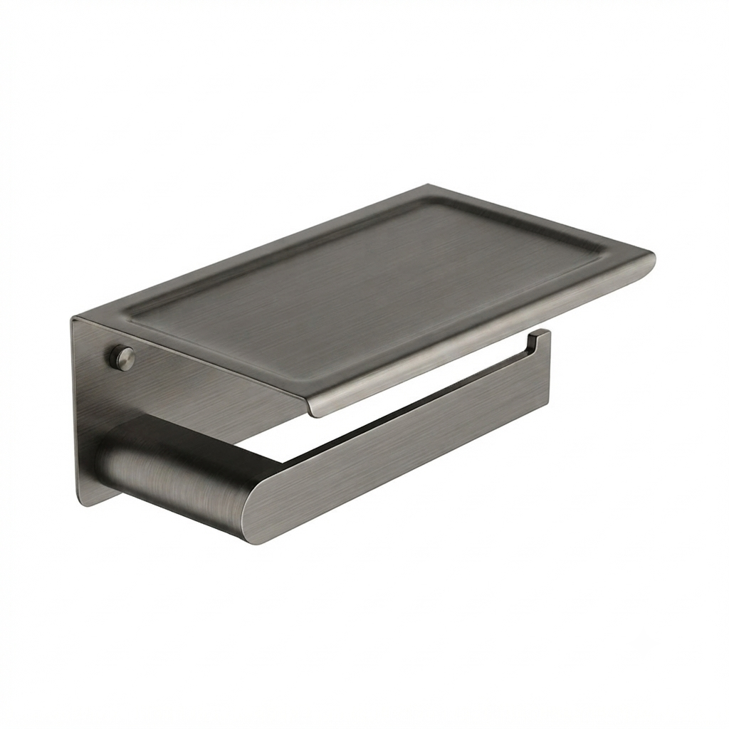 TOILET ROLL HOLDER WITH PHONE SHELF – 304 STAINLESS STEEL | ANTI - FINGERPRINT