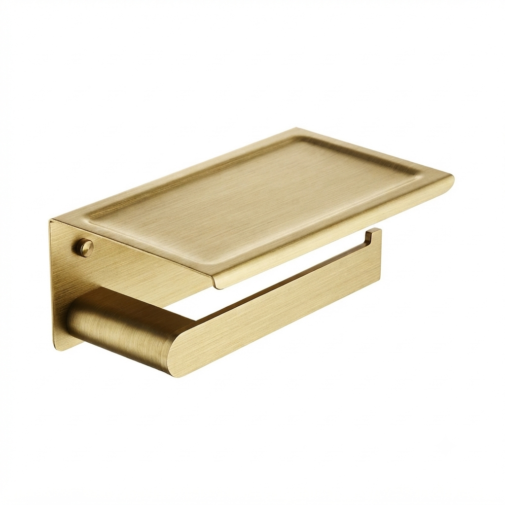 TOILET ROLL HOLDER WITH PHONE SHELF – 304 STAINLESS STEEL | ANTI - FINGERPRINT