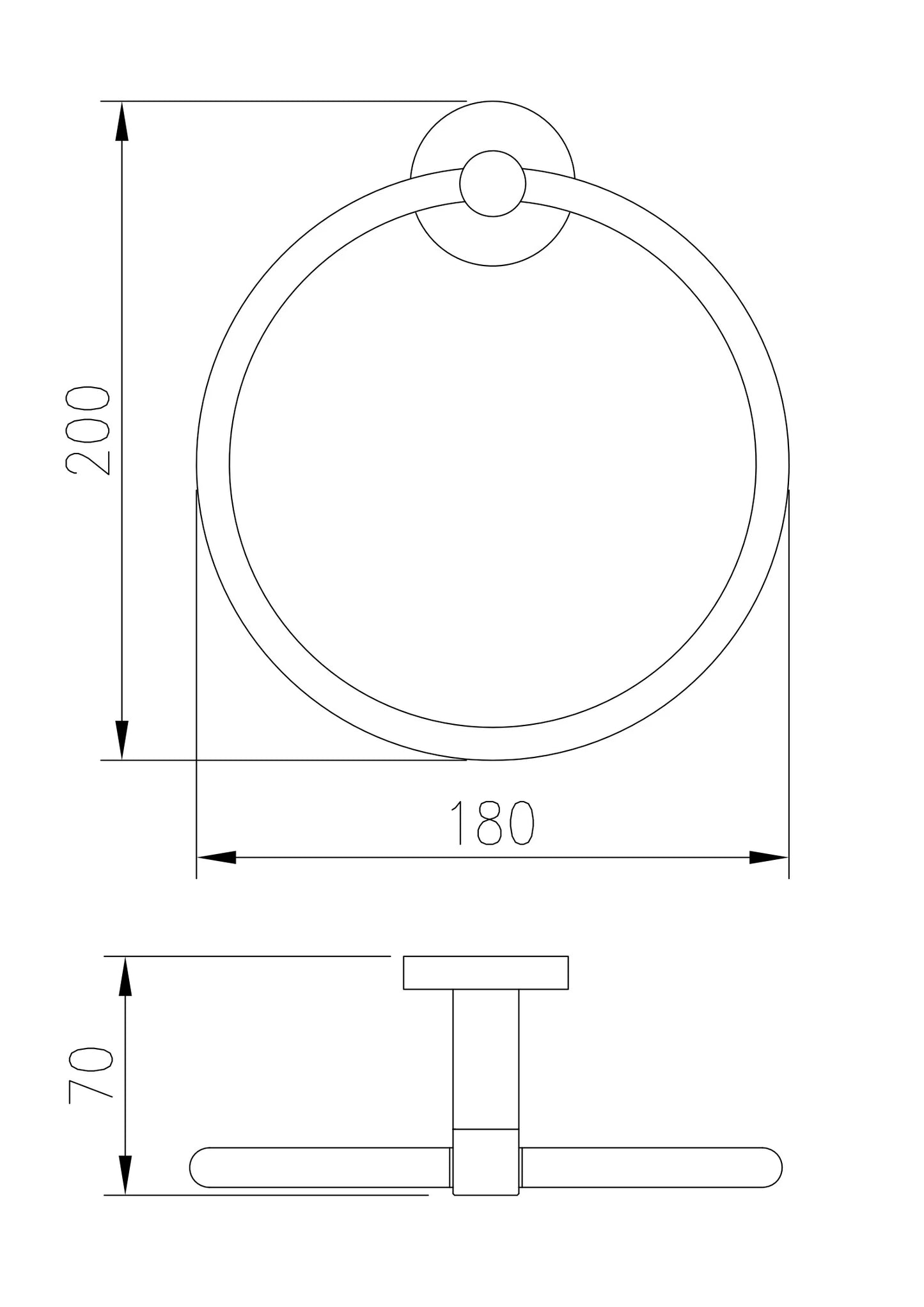 ROUND TOWEL RING | 3 FINISHES | 304 STAINLESS STEEL |