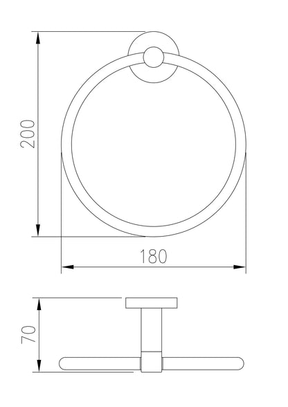 ROUND TOWEL RING | 3 FINISHES | 304 STAINLESS STEEL |