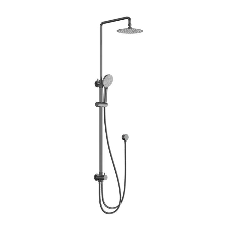ROUND TWIN SHOWER SYSTEM WITH 200MM RAINFALL SHOWER HEAD AND HANDHELD HEADSET - 5 FINISHES
