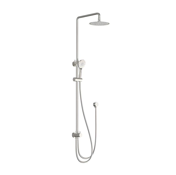ROUND TWIN SHOWER SYSTEM WITH 200MM RAINFALL SHOWER HEAD AND HANDHELD HEADSET - 5 FINISHES