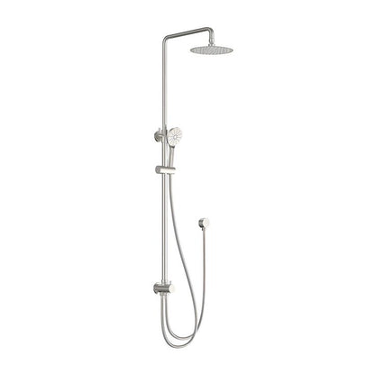 ROUND TWIN SHOWER SYSTEM WITH 200MM RAINFALL SHOWER HEAD AND HANDHELD HEADSET - 5 FINISHES