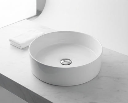 ROUND GLOSS WHITE COUNTERTOP BASIN DN
