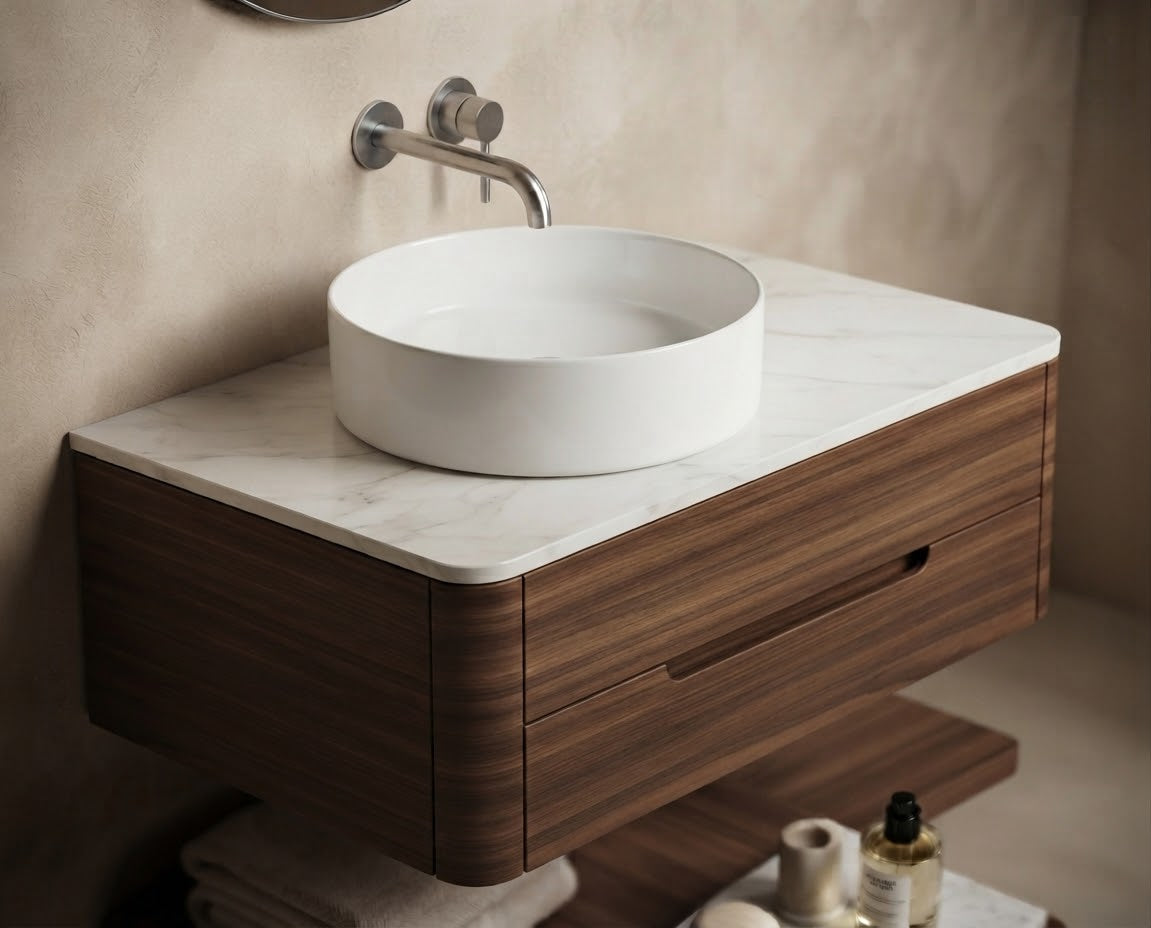 ROUND GLOSS WHITE COUNTERTOP BASIN DN