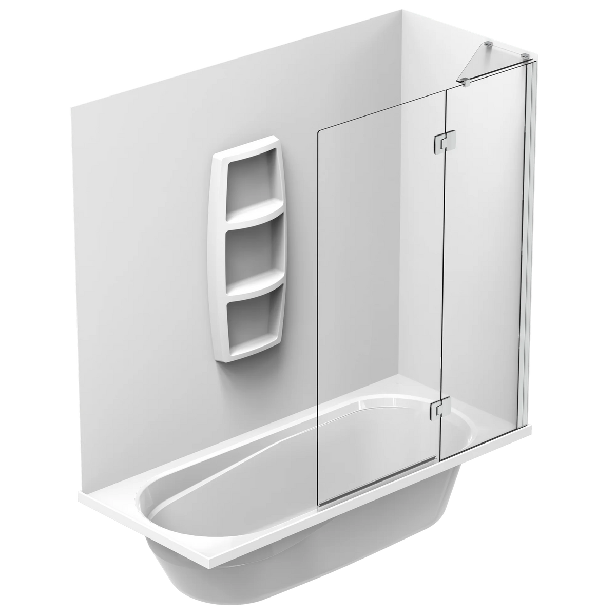 CLEARLITE PACIFIC/VARO WALL LINER FOR SHOWER OVER BATH 2 SIDED - 1525MM
