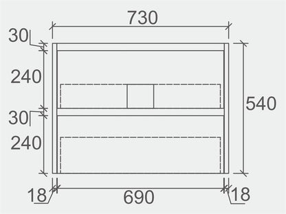 JL 750MM WALL HUNG VANITY - GLOSS WHITE | PLYWOOD, 2 DRAWERS