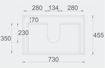 JL 750MM WALL HUNG VANITY - GLOSS WHITE | PLYWOOD, 2 DRAWERS