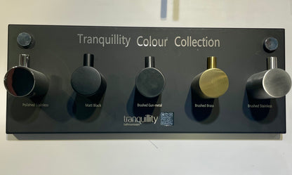 TRANQUILLITY JERSEY 4 BAR ROUND HEATED TOWEL WARMER  550W*500H*120D- BRUSHED BRASS