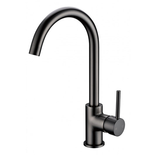 OPAL CLASSIC ROUND GOOSENECK KITCHEN SINK TAP - GUNMETAL GREY - The Tile Collection™
