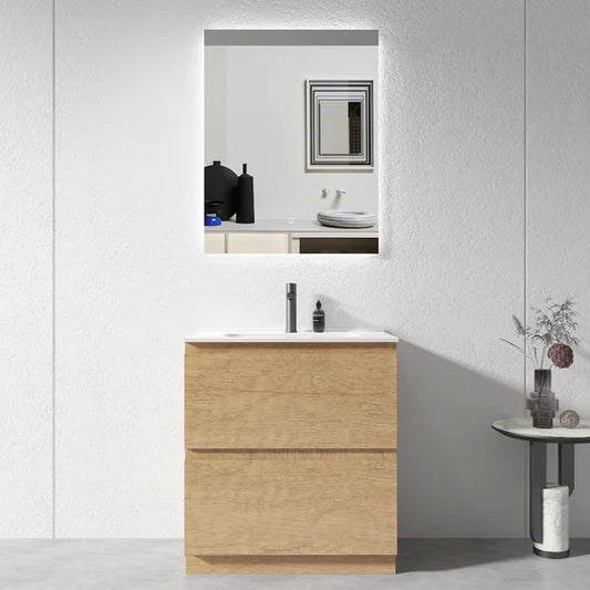 900MM PLYWOOD FLOOR STANDING VANITY LX90 WITH CERAMIC TOP