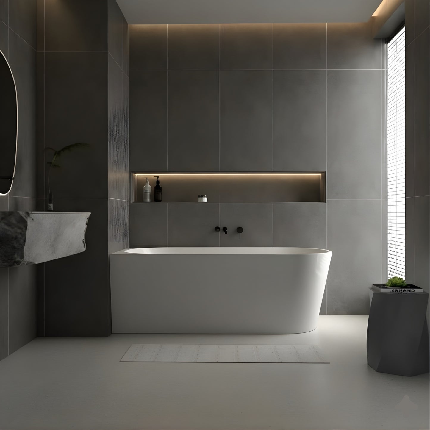 1700MM LEFT CORNER BACK TO WALL BATH IB (ONLINE ONLY)