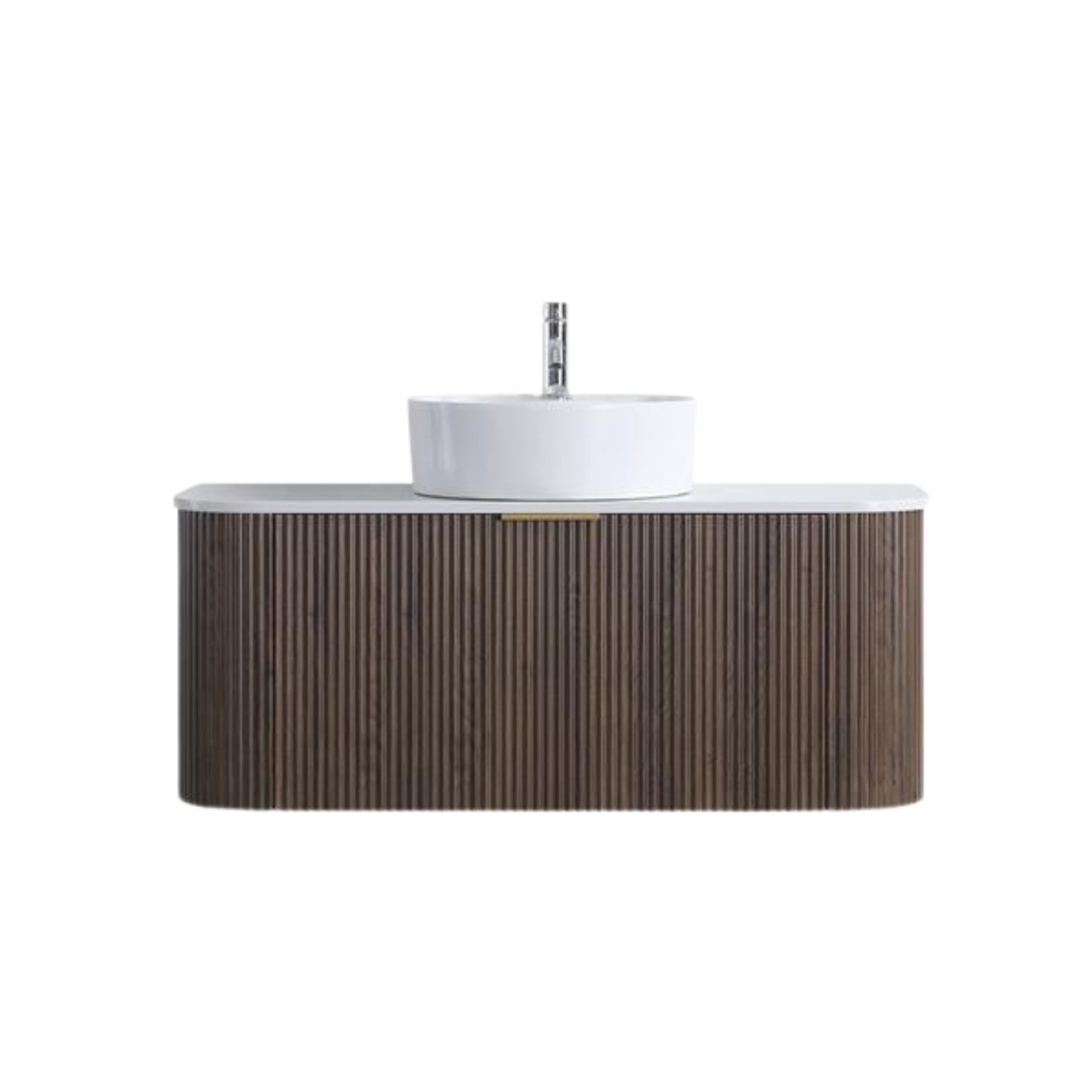 Linea Curved Wall Hung Vanity - Wallnut | 1200mm