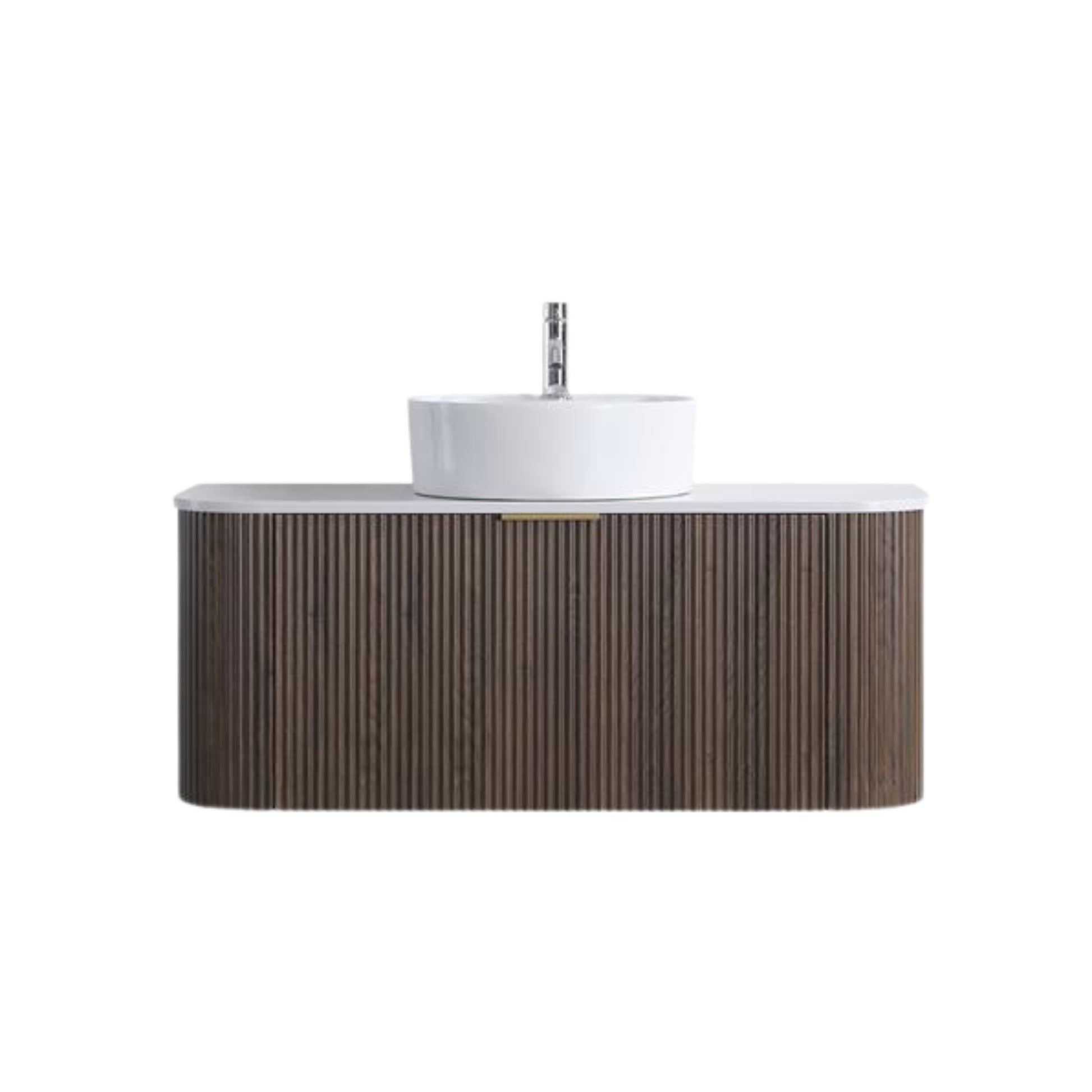 Linea Curved Wall Hung Vanity - Wallnut | 1200mm
