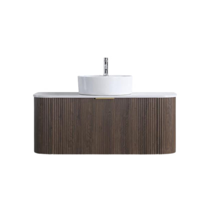 Linea Curved Wall Hung Vanity - Wallnut | 1200mm