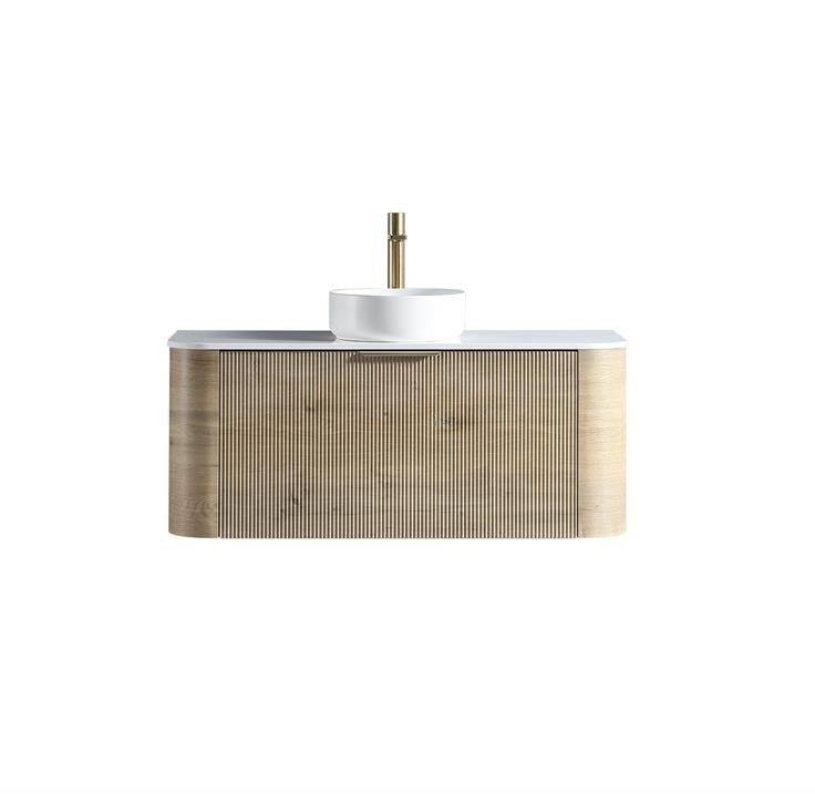 Curved Wall Hung Vanity Golden Oak | 1200mm | The Tile Collection NZ