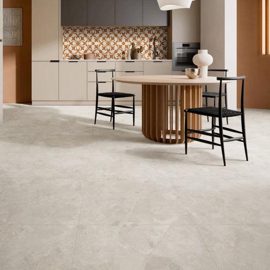 MATERA WHITE PORCELAIN MATTE TILE 600X600MM - $49/SQM