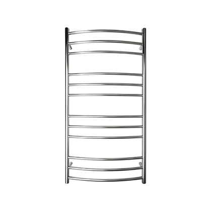 TRANQUILLITY MANHATTAN CURVED ROUND 12 BAR HEATED TOWEL WARMER 1180(H)X620(W)X150(D) - POLISHESD STAINLESS