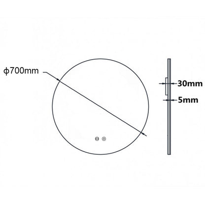 700MM ROUND BACKLIT LED MIRROR WITH MOTION SENSOR DEFOGGER | 3 COLOUR LIGHTS - The Tile Collection™