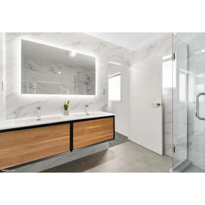 1500X750MM RECTANGULAR LED BATHROOM MIRROR WITH DEMISTER & 3 COLOURS LIGHT
