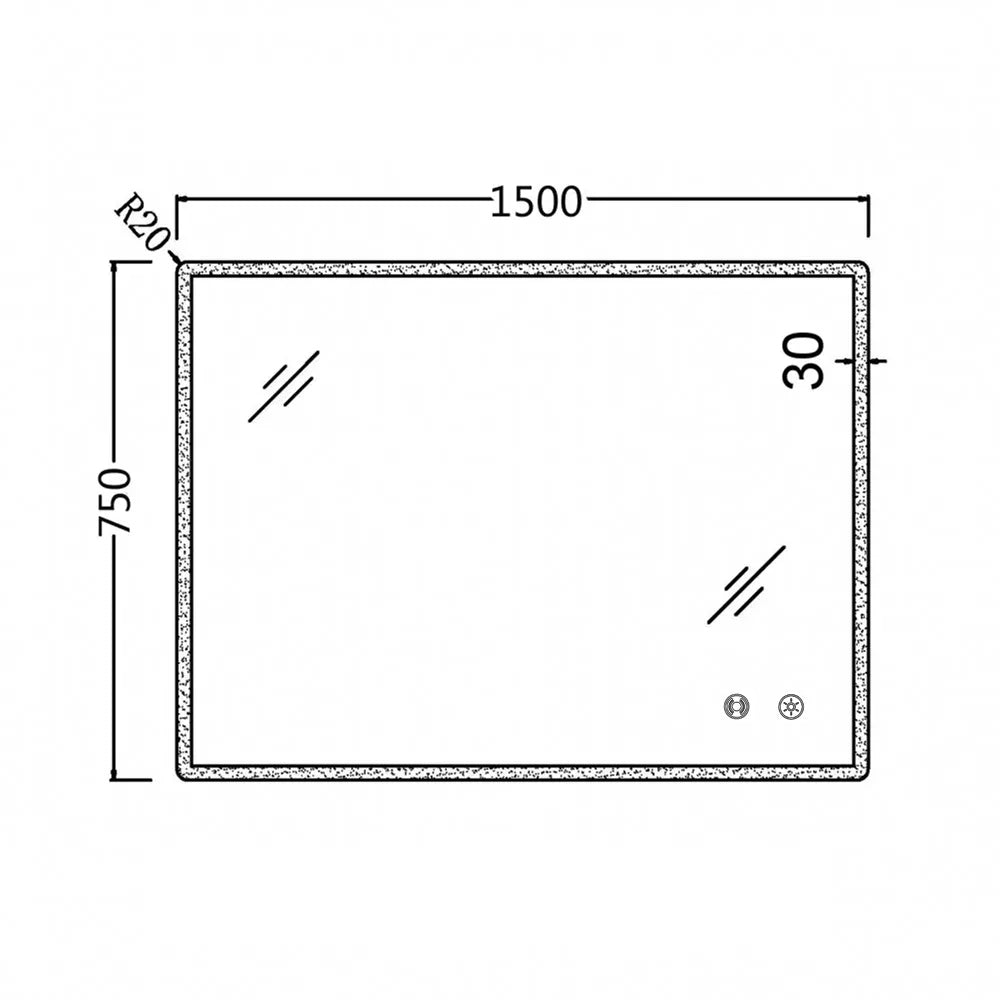 1500X750MM RECTANGULAR LED BATHROOM MIRROR WITH DEMISTER & 3 COLOURS LIGHT